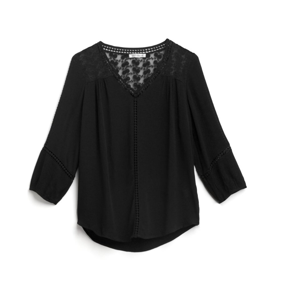Black Pesant Blouse